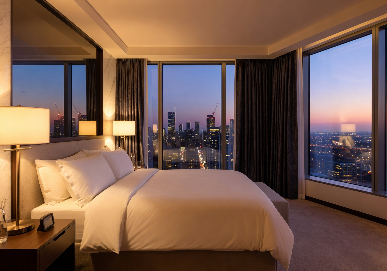 Aurora Deluxe King Suite with skyline view