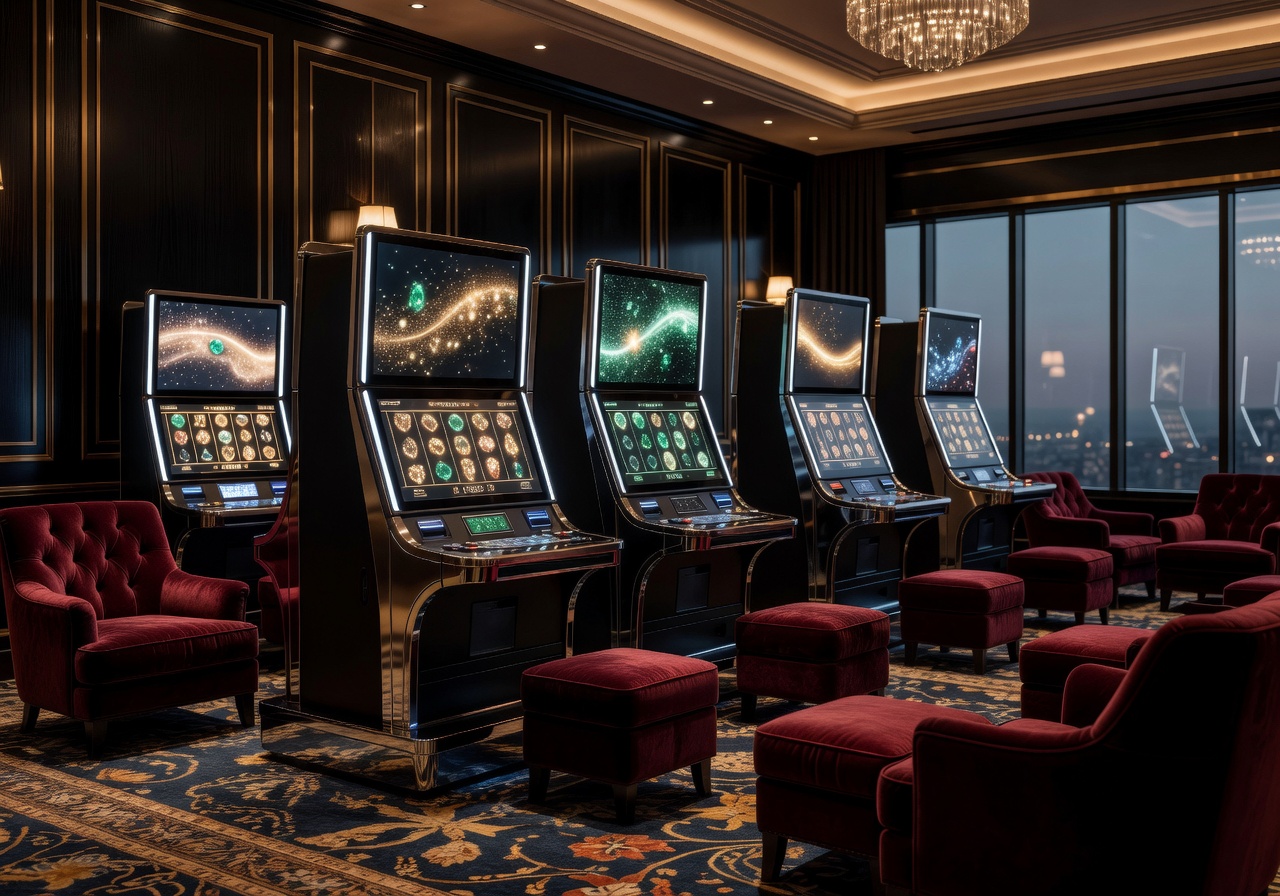 Luxury slot machine simulation lounge